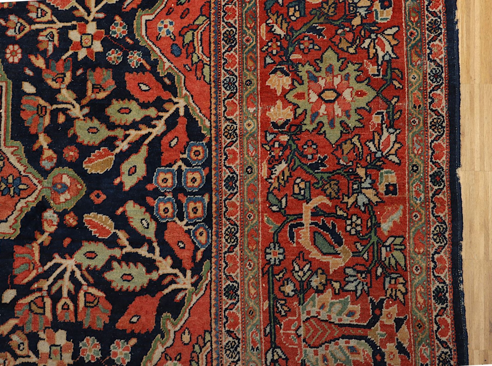 Teppich Sarough-Mahal, antik, 433 x 306, besch. - Bild 4 aus 6