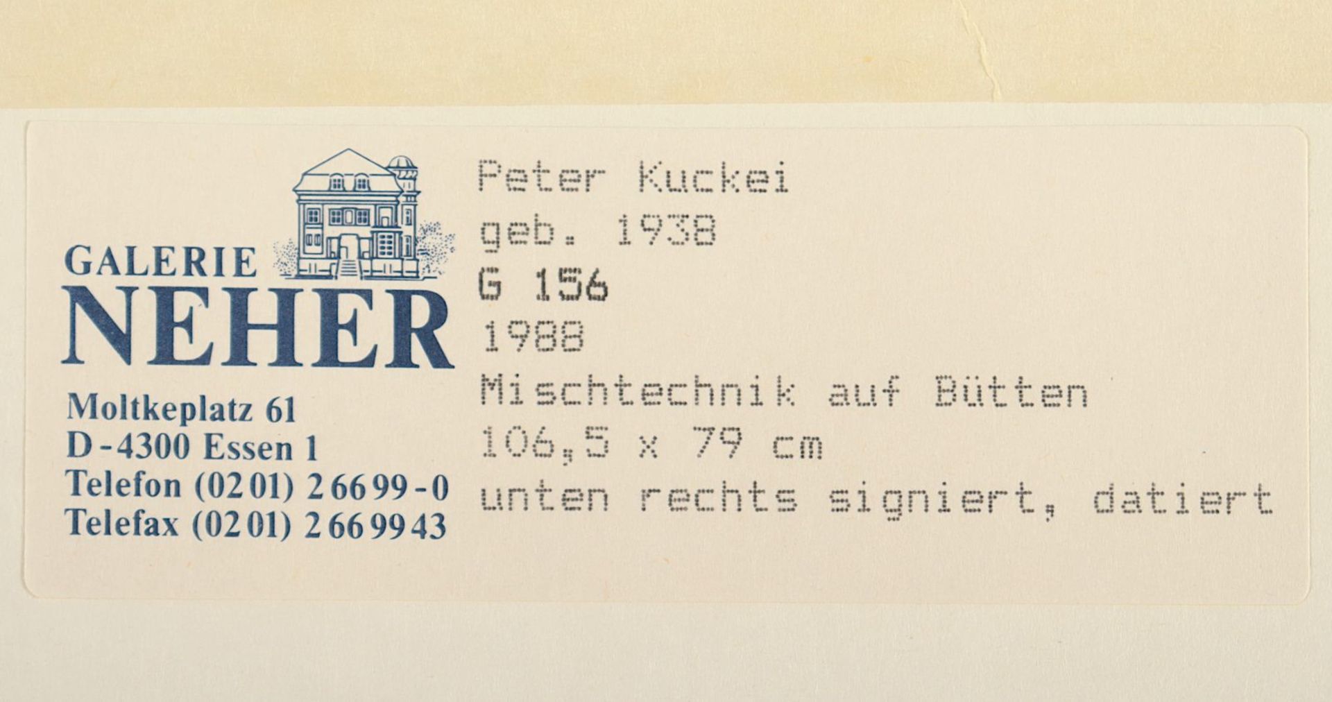 Kuckei, Peter, Mischtechnik/Papier, R. - Bild 4 aus 4