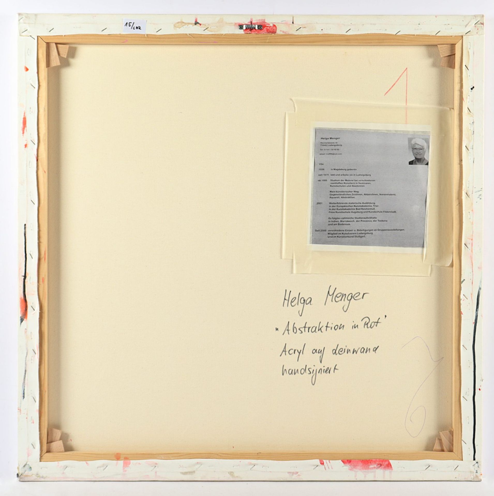 Menger, Helga, "o.T.", Acryl/Papier, 50 x 60, signiert, R. - Image 2 of 3