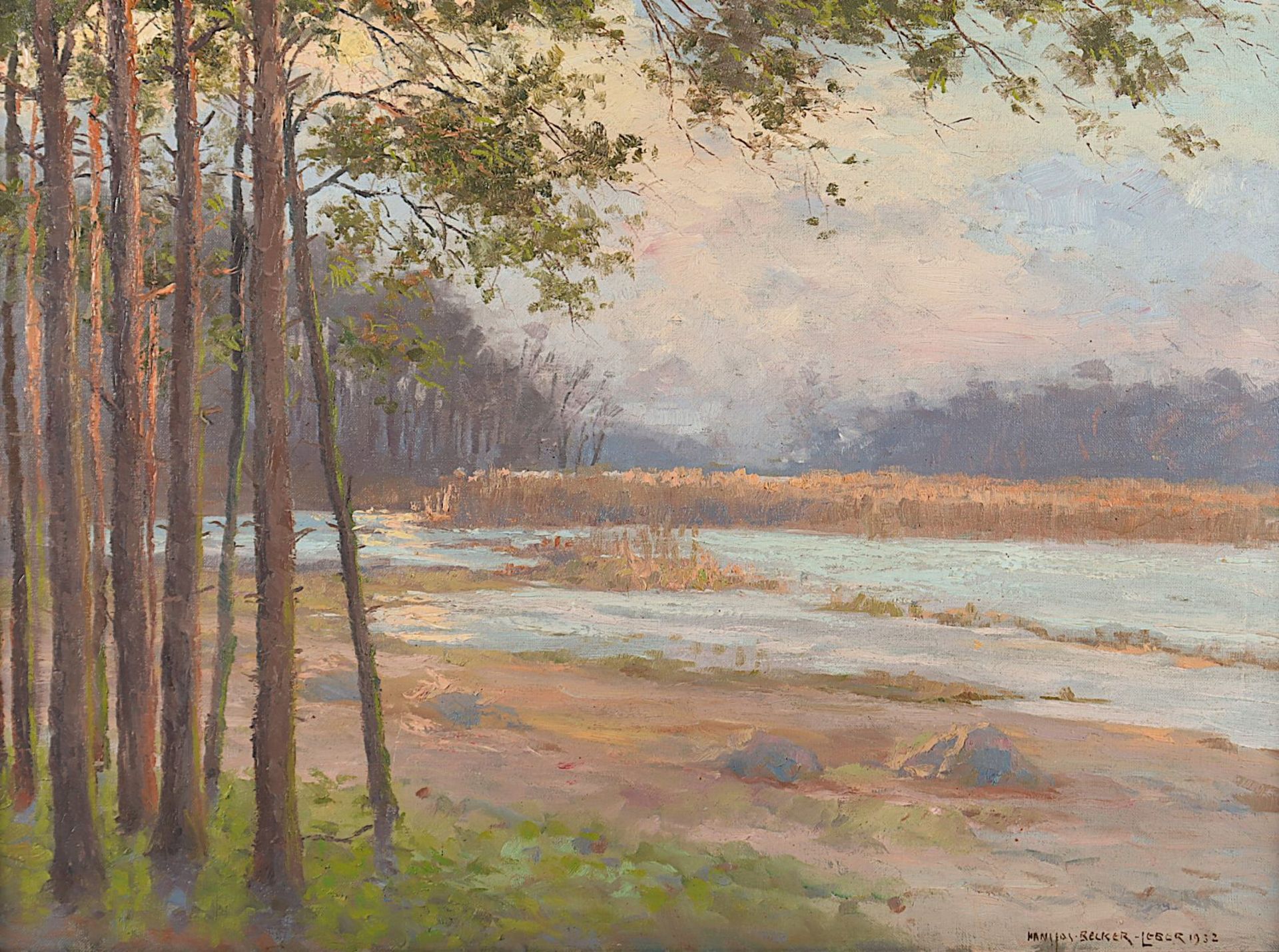 Becker-Leber, Hans Josef (1876-1962), "Seenlandschaft", R.