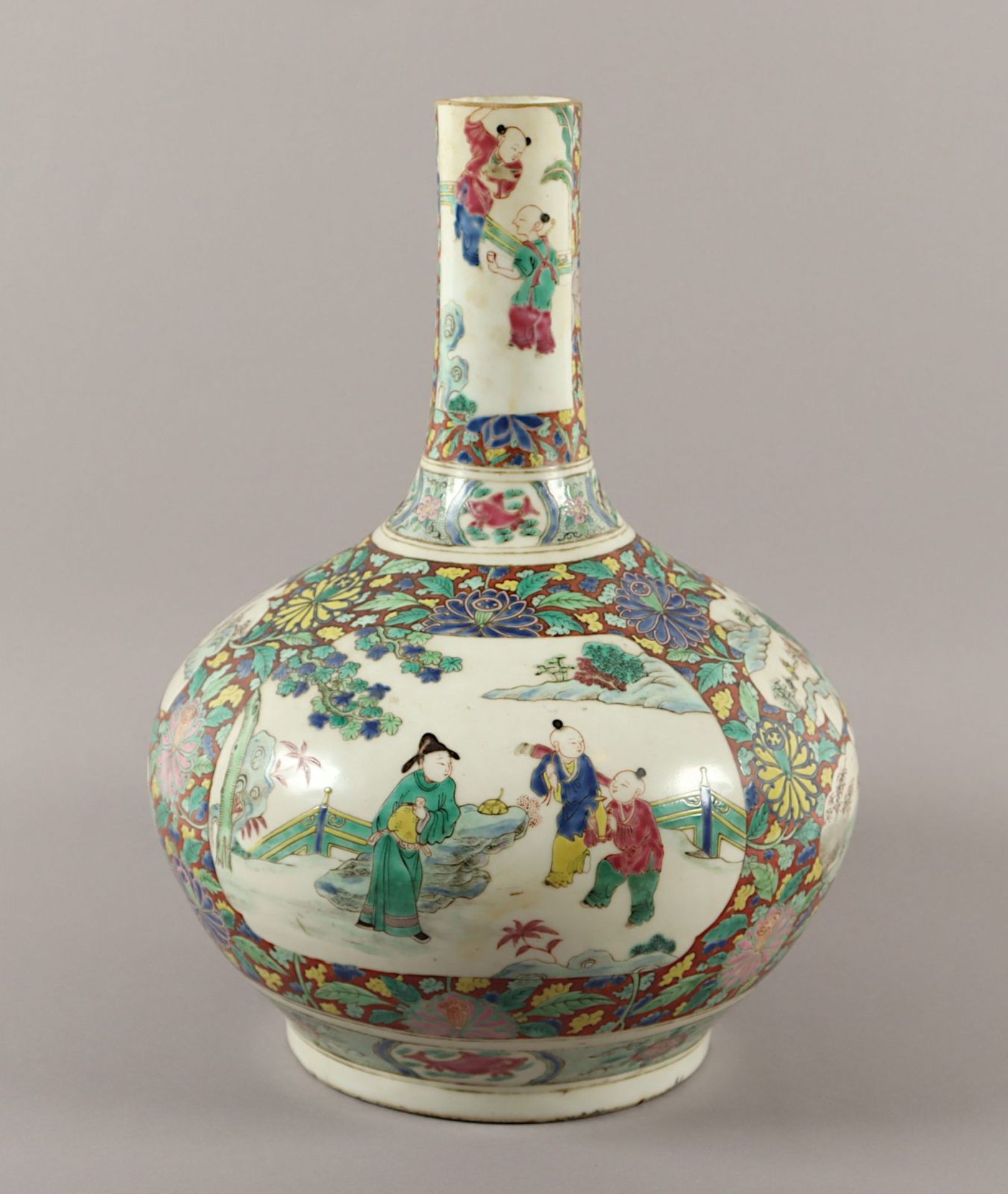 Vase, Porzellan, famille verte, CHINA - Bild 3 aus 5
