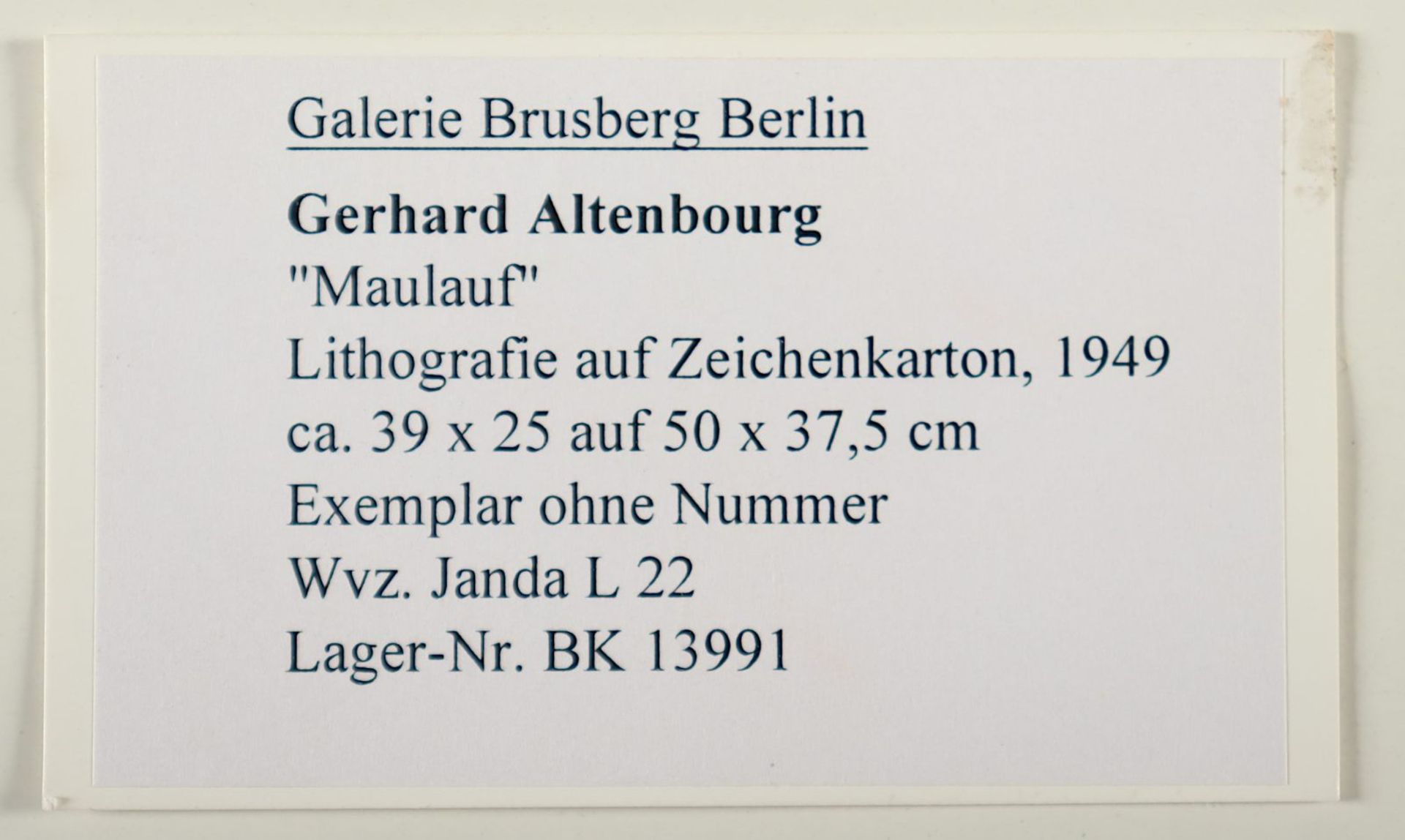Altenbourg, Gerhard, Litho., R. - Image 4 of 4