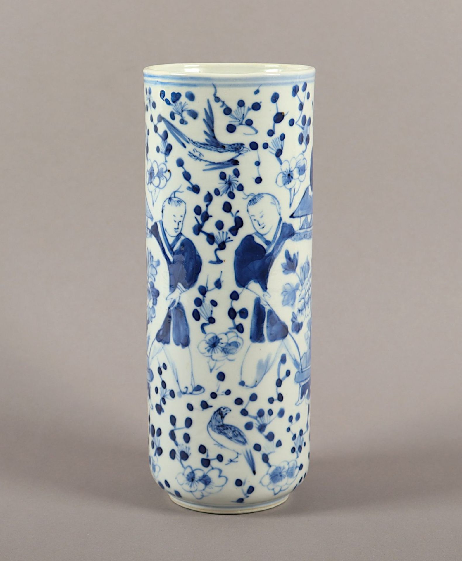 Vase, Porzellan, unterglasurblau dekoriert, China, 19.Jh. - Bild 4 aus 5