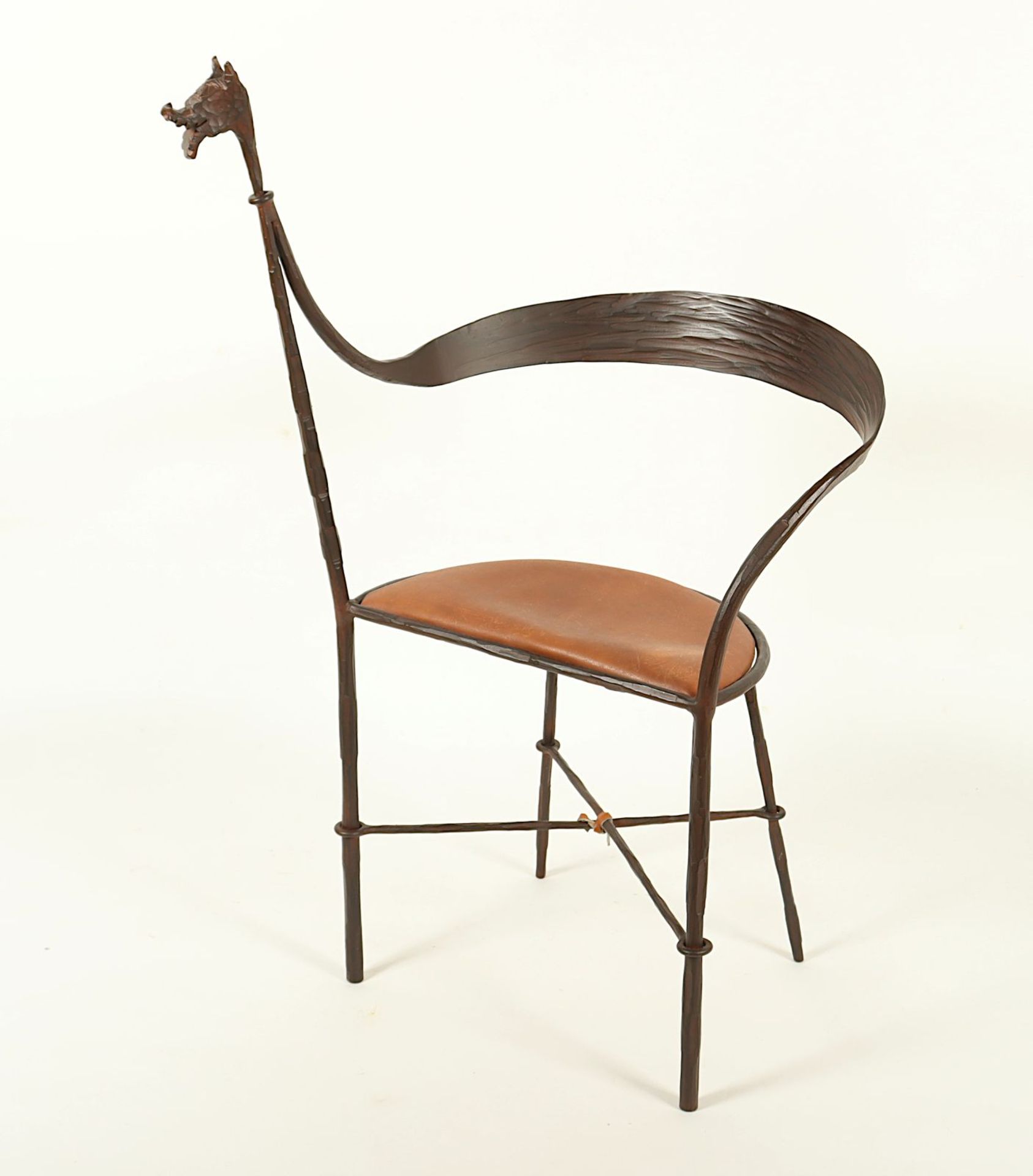 Designer-Stuhl, Schmiedeeisen, wohl Italien - Bild 2 aus 5