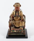 Kriegsgott Guan Yu, Holz, Lack, Farben, CHINA, Qing-Zeit