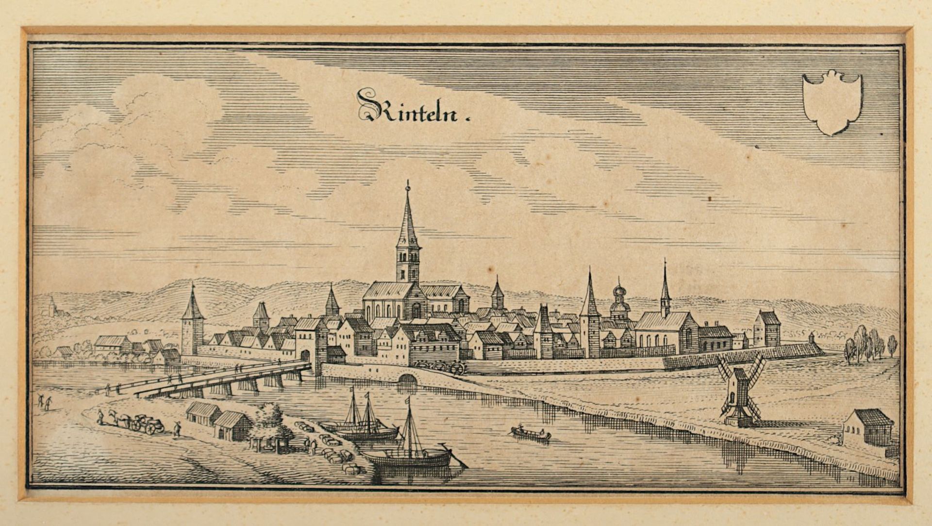 Rinteln, Kupferstich, Merian, um 1640, R. - Image 2 of 2