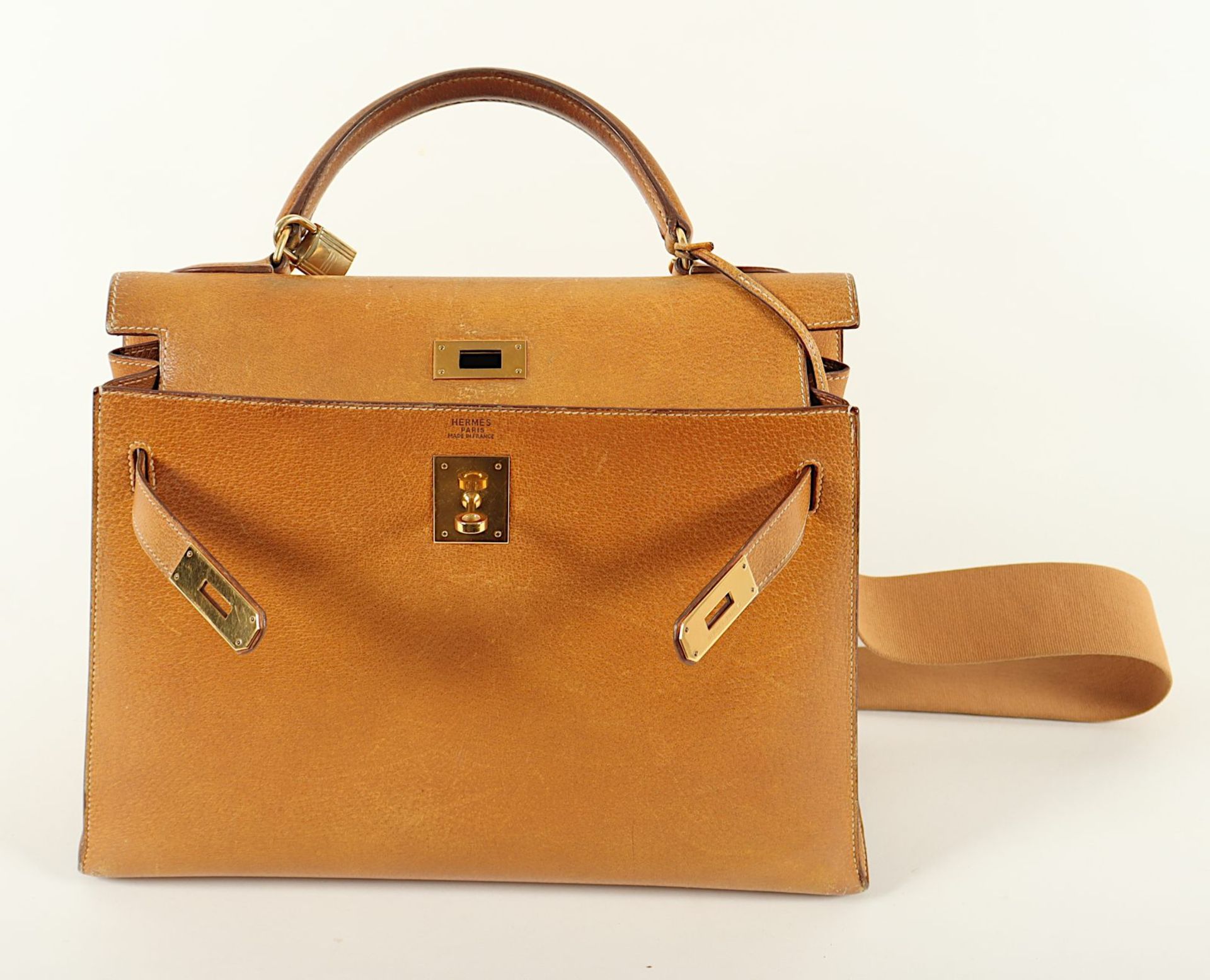 HERMÈS KELLY BAG 32, Leder beige, - Bild 3 aus 6