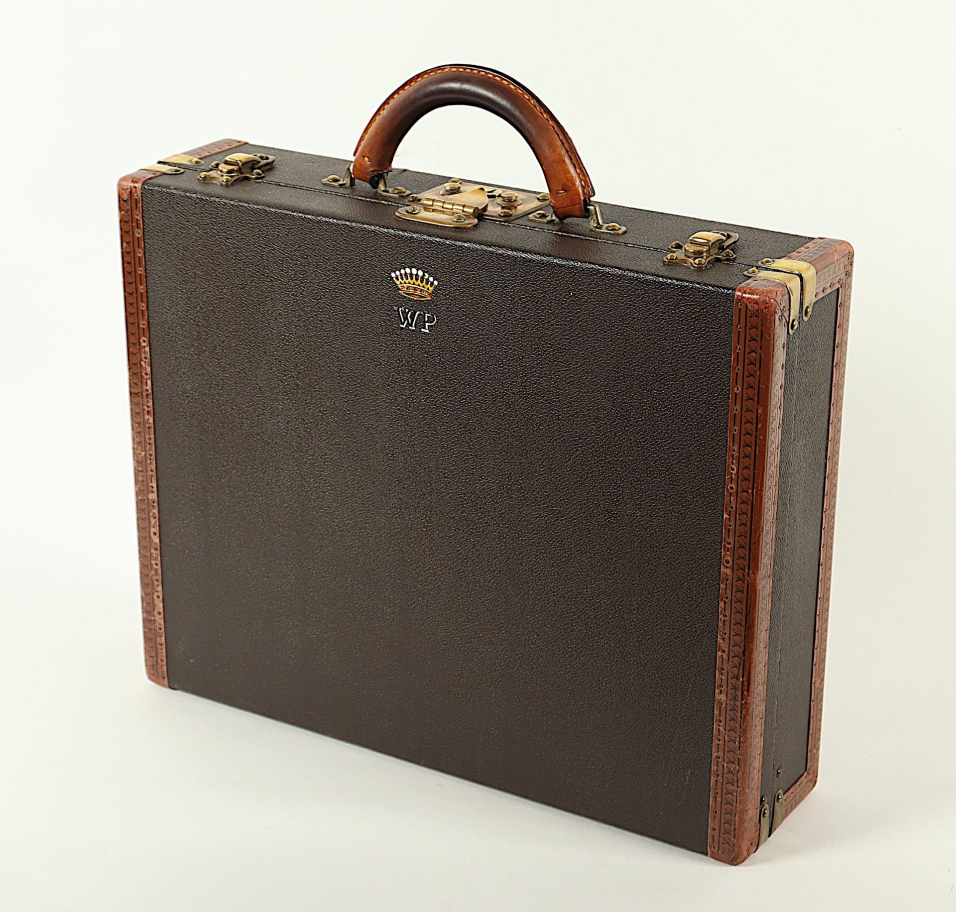 Louis Vuitton Aktenkoffer, President Classeur, dunkelbraunes Leder, mit Monogramm WP - Image 2 of 9