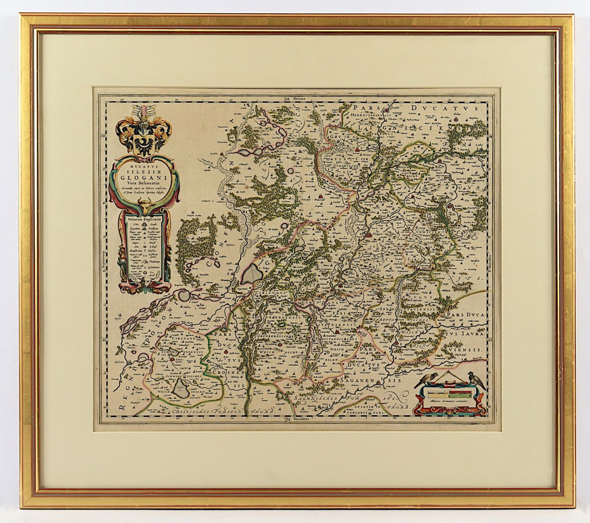 Karte Schlesien, Bleau, 17.Jh., R. 