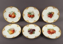 Satz von sechs Desserttellern mit Früchtedekor, KPM BERLIN, um 1910