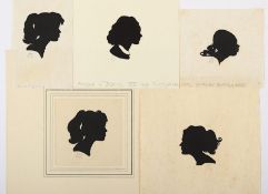 Engert, Ernst Moritz, 4 Scherenschnitte und eine Serigrafie, "Portraits", ungerahmt