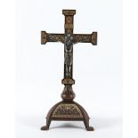 kleines Standkreuz, Emaille, Bronze