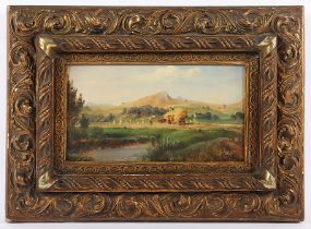 FIEBINGER, Julius (1813-1883), zugeschrieben, "Böhmische Landschaft mit dem Berg Lobosch", R.