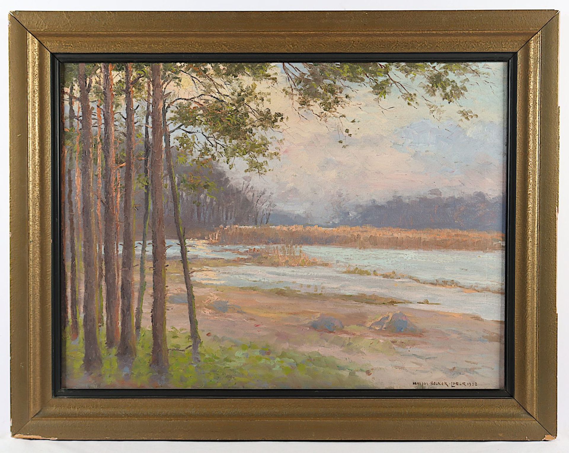 Becker-Leber, Hans Josef (1876-1962), "Seenlandschaft", R. - Image 2 of 5