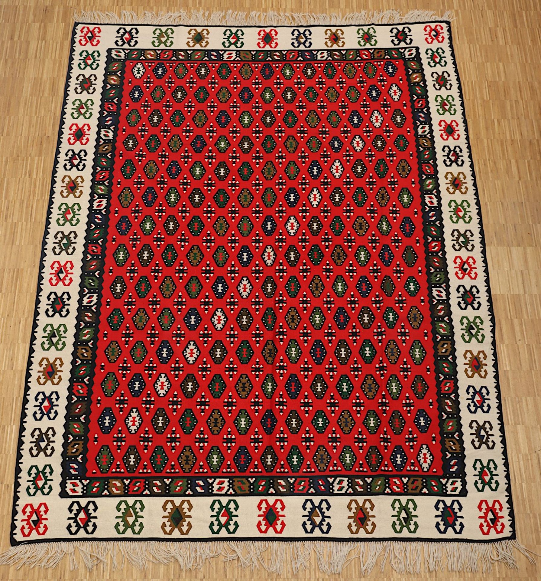 Teppich Kelim, Balkan, 385 x 260, Zustand B