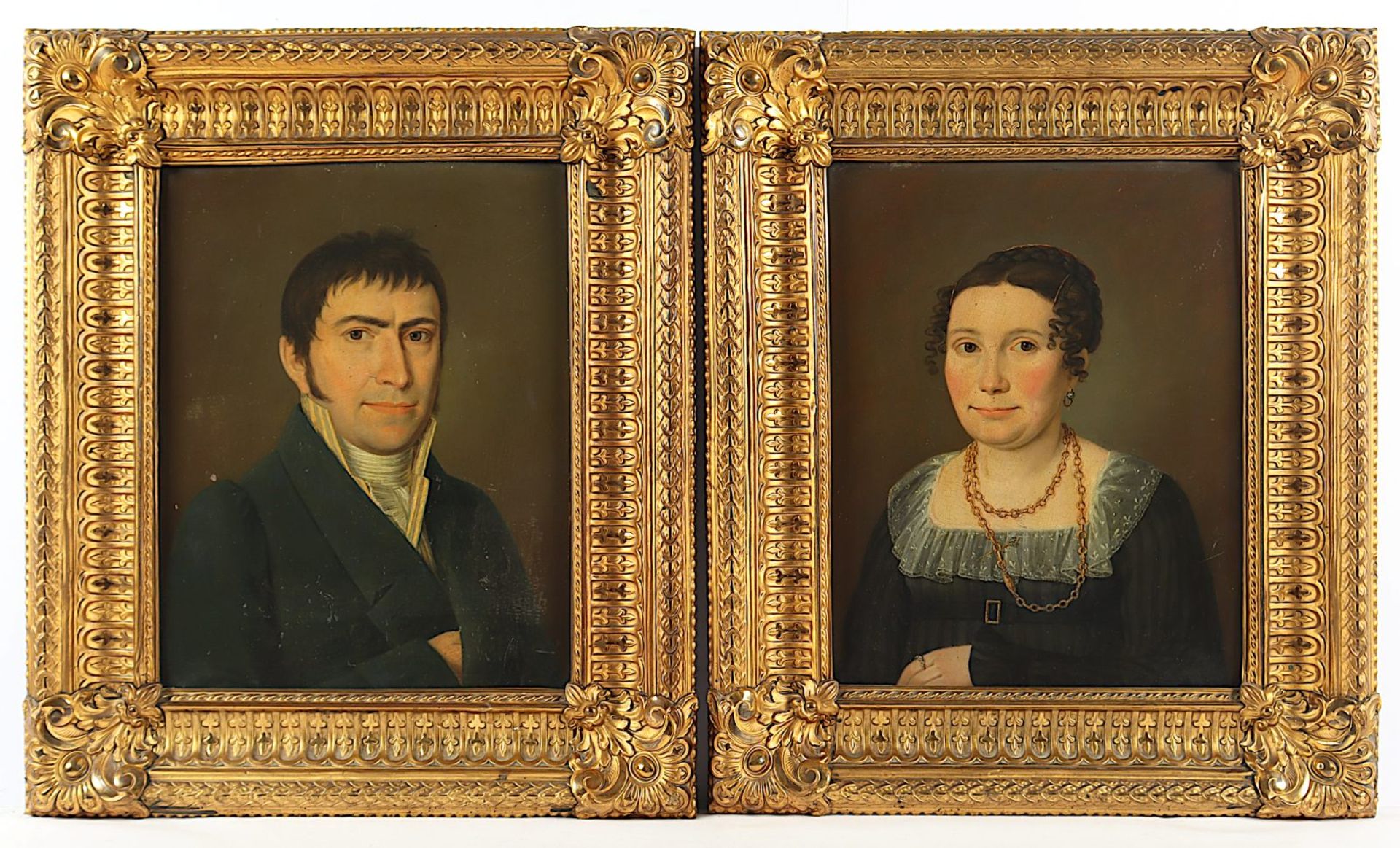 PORTRAITMALER UM 1830, "Zwei Bildnisse des Ehepaars Ascherfeld", R.