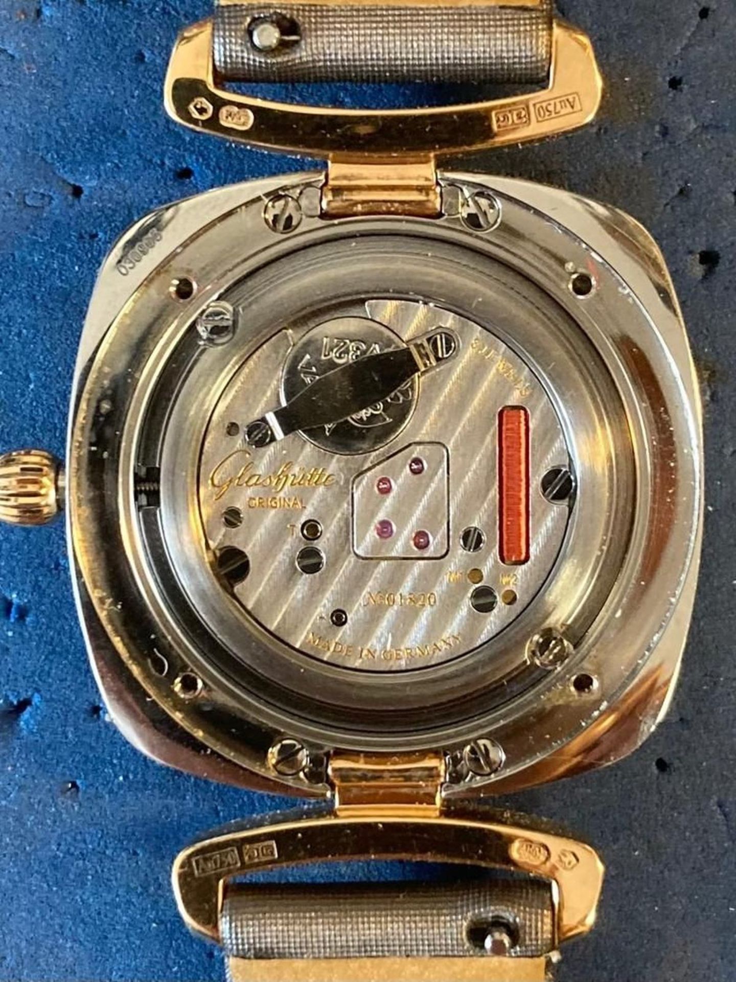 Armbanduhr, 750/ooo RG/Stahl, GLASHÜTTE, Brill., Quarz - Bild 4 aus 4