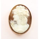 Muschelcameo-Brosche, 585/ooo RG