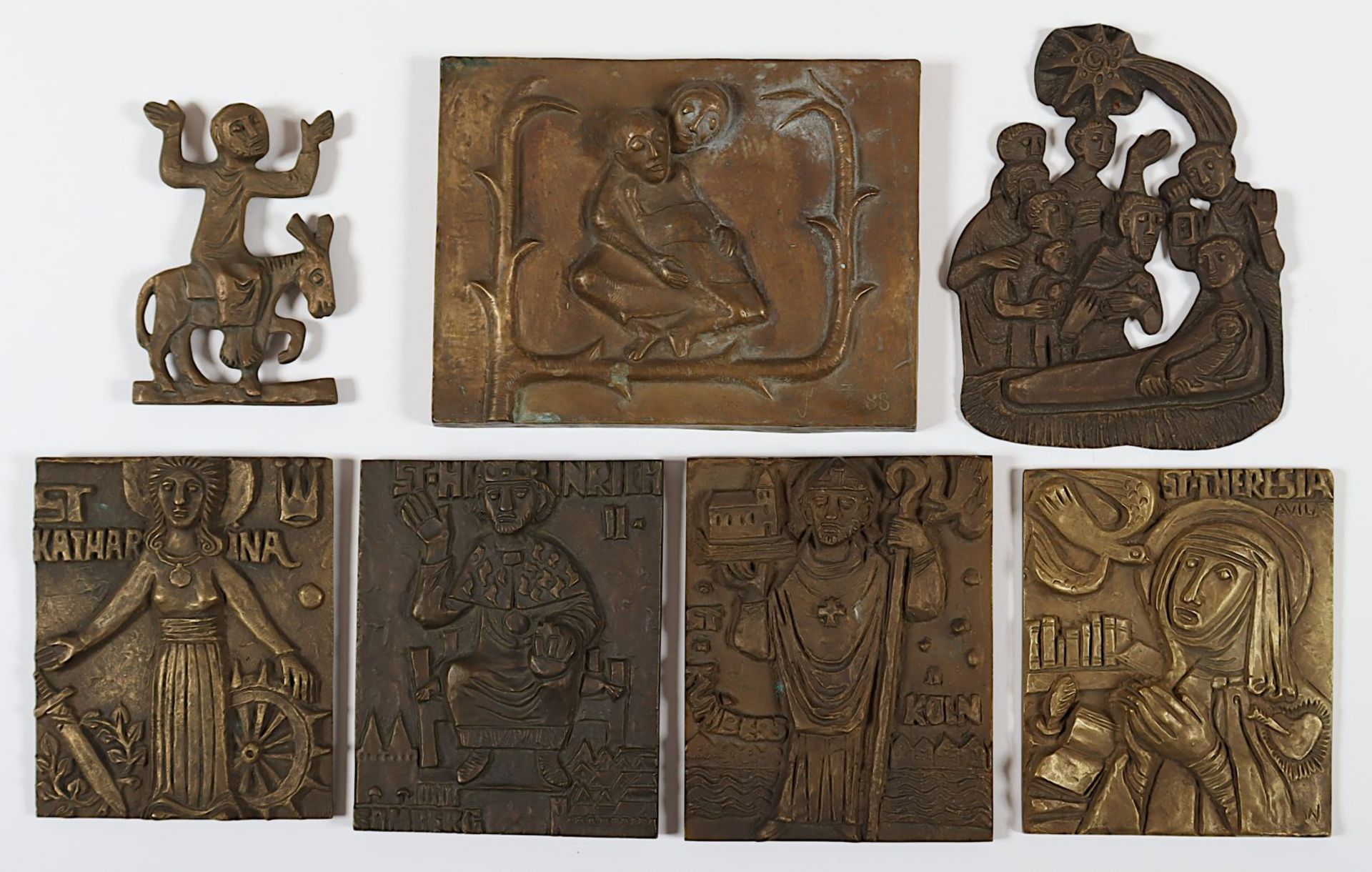 Weinert, 6 Bronzereliefs eines von Toni Zenz