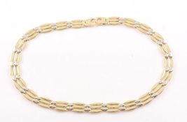 Collier, 585/ooo Gelbgold, Weißgoldelemente