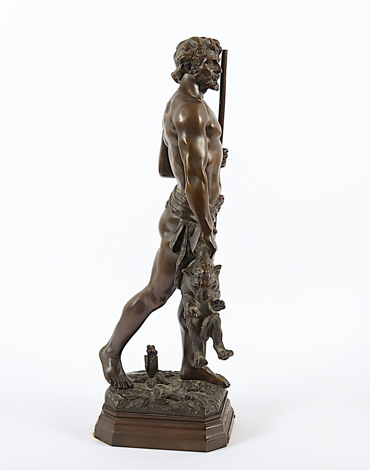 DEBUT, Jean Didier, "Nemrod", Bronze, H 33, Spitze des Speers fehlt - Bild 4 aus 6