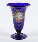 Vase, mit Venedigansicht, Murano, um 1920