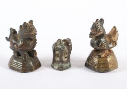 drei Gewichte, Bronze, Burma