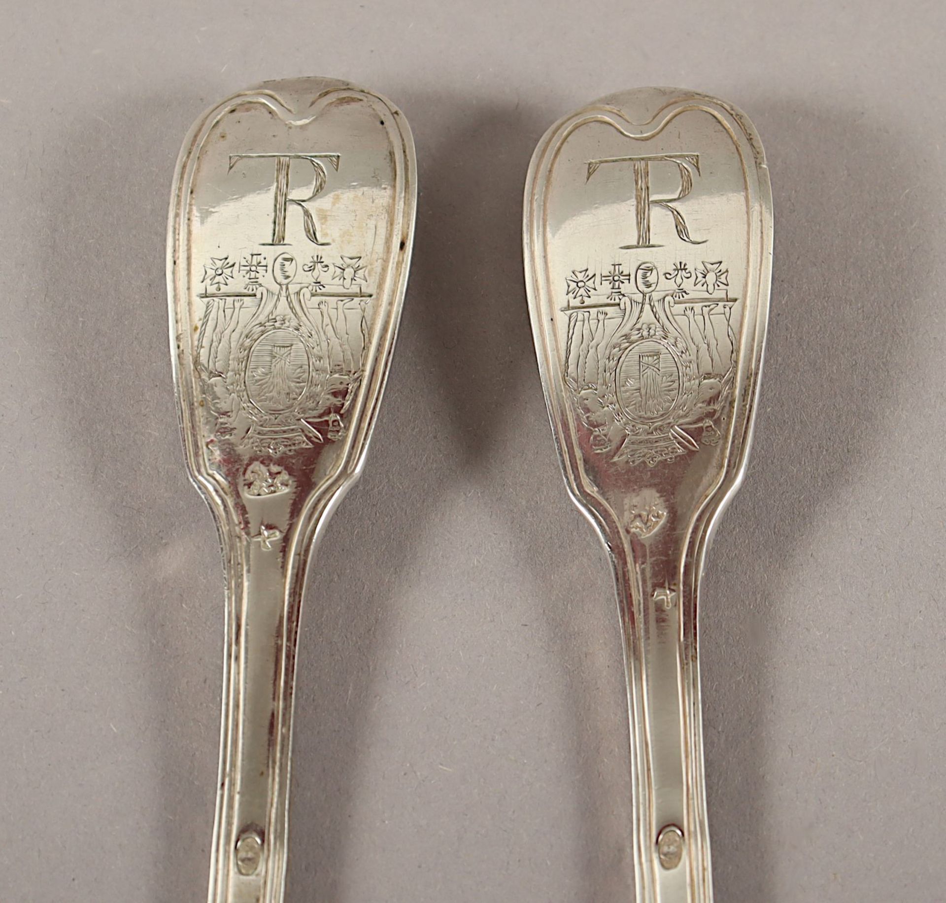 Zwei Löffel, Silber, mit Wappen, PARIS - Bild 2 aus 2