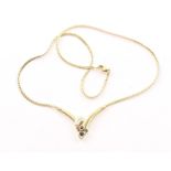 Collier, 585/ooo Gelbgold, Safir, Rubin, Smaragd, Diamanten