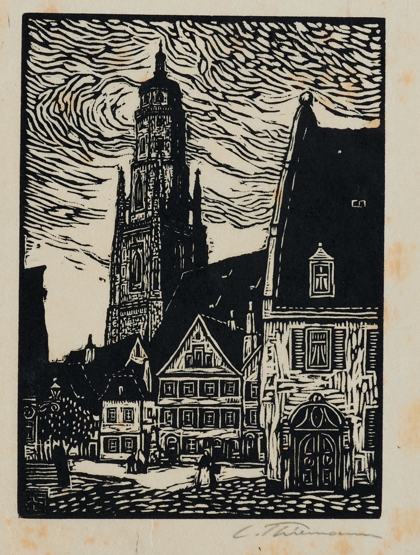 Thiemann, Carl Theodor (Karlsbad 1881-1966 Deutenhofen), St. Ulrich in Augsburg - Rothenburger Tor - Bild 3 aus 3