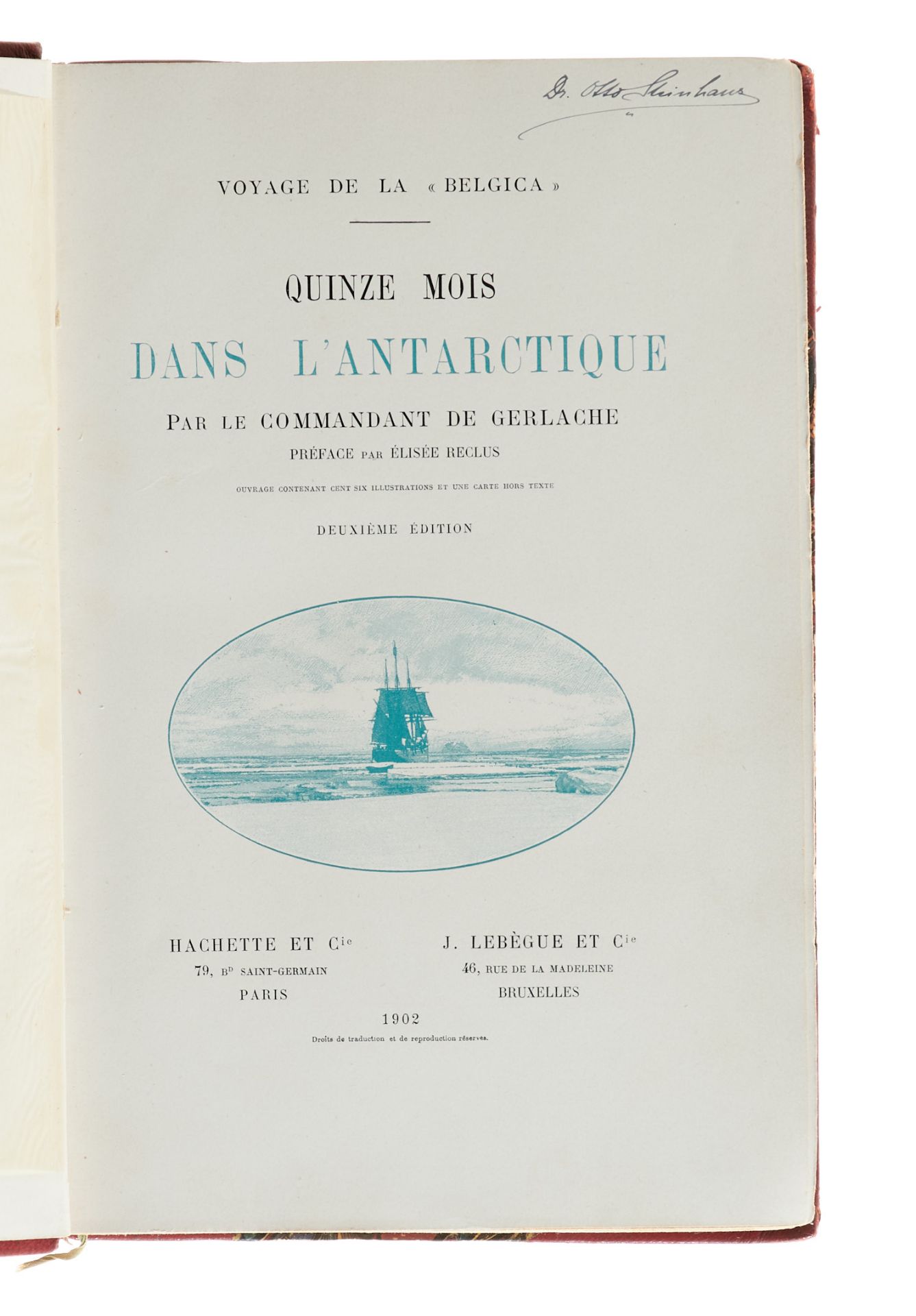 Arktis und Antarktis Gerlache, (A.) de, Quinze mois dans l'Antarctique. DeuxiŐme éd. Paris, Hachette - Bild 2 aus 3