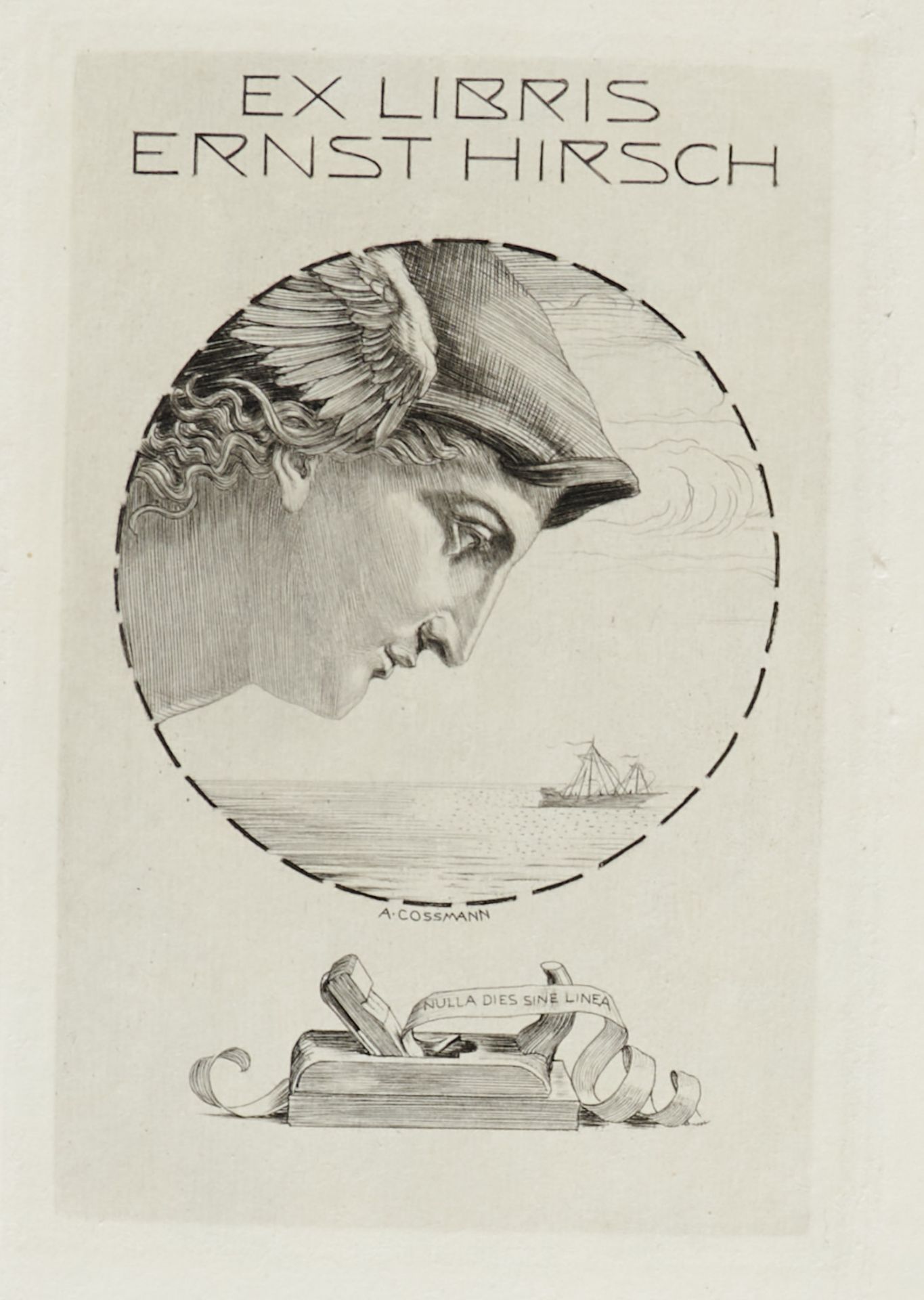 Exlibris Cossmann Sammlung - 18 radierte Bucheignerzeichen von Alfred Cossmann. In der Platte - Bild 4 aus 7