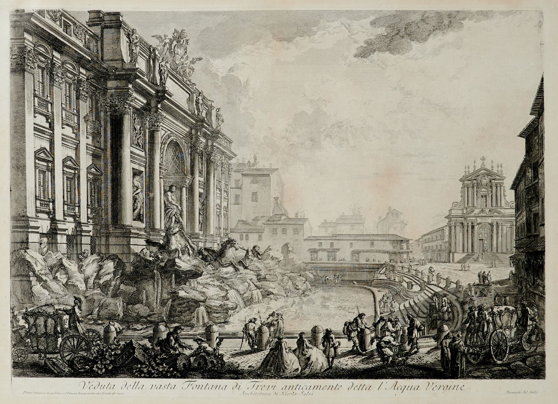 Italien Rom Piranesi - "Veduta della vasta Fontana di Trevi anticamente detta l'Acqua Vergine" (