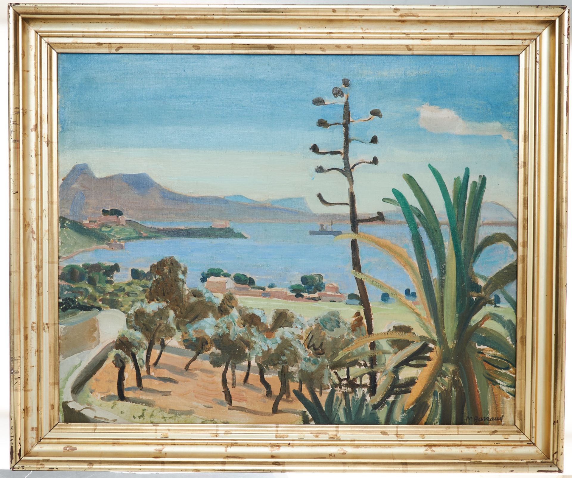 Barraud, Maurice (Genf 1889-1954 ebda.), La baie de Pollenca. Öl auf Leinwand. Sign., verso auf