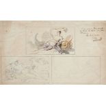Französischer Künstler Ende des 18. Jahrhunderts Juno, Venus und Minerva. Feder und Bleistift,