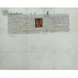 Hopfer Wappenbrief für Daniel Hopfer. Deutsche Urkunde auf Pergament. Dat. Nürnberg, 28. 1. 1524.