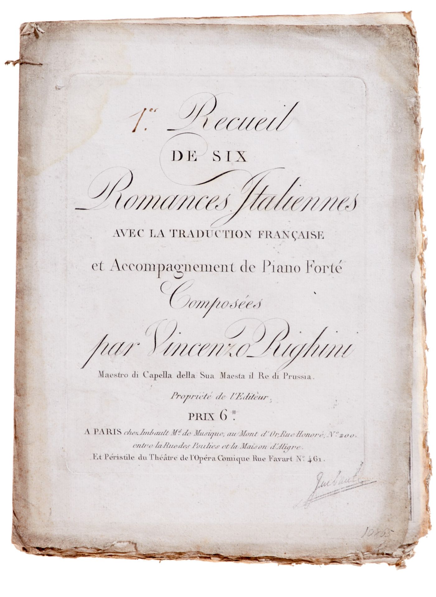 Konvolut - 4 Werke von G. Bianchi, J. Fodor, J. B. Hummel und V. Righini. Ca. 1795 - um 1806. Ohne - Image 7 of 8