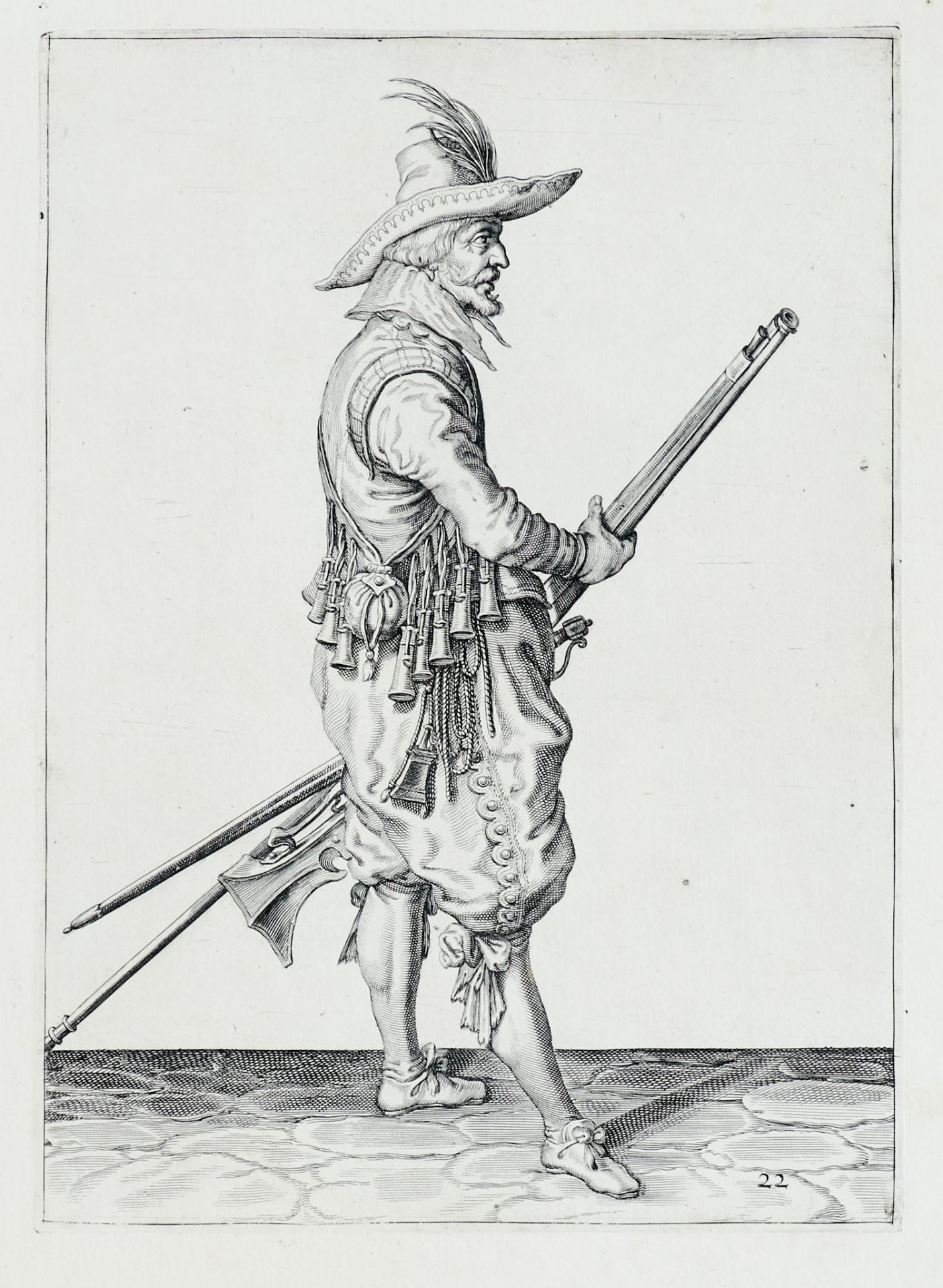 Gheyn, Jacob de, II. (Antwerpen 1565-1629 Den Haag), Landsknechte und Ritter. 14 Kupferstiche.