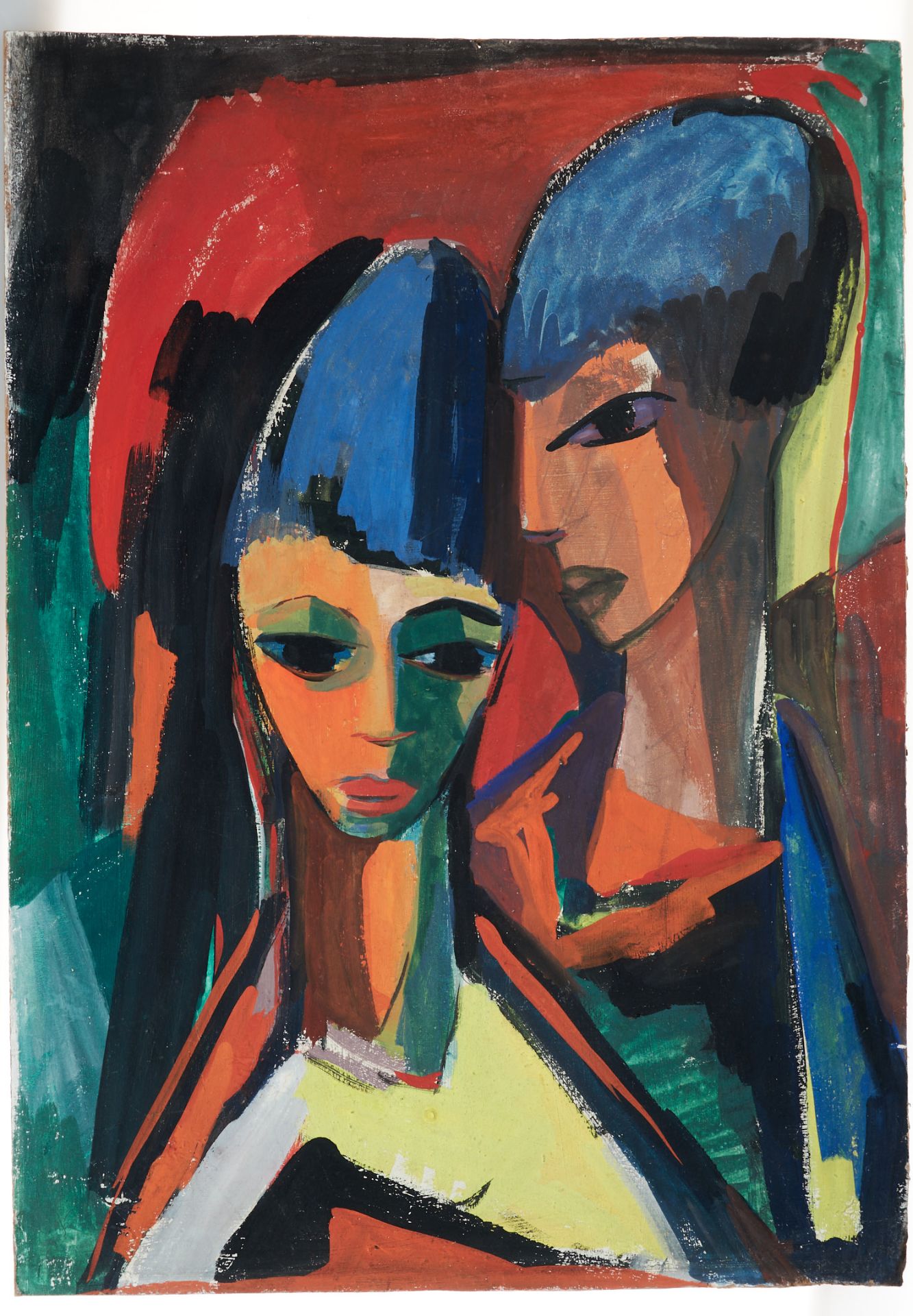 Kother, Paul (1878-1963; nach), Zwei Mädchen. Öl auf Hartfaserplatte. Verso bez. "Kother fec.", - Bild 2 aus 3