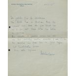 Nielsen, Asta, Schauspielerin (1881-1972). E. Brief mit U. auf Briefpapier des Hotel Monopol-