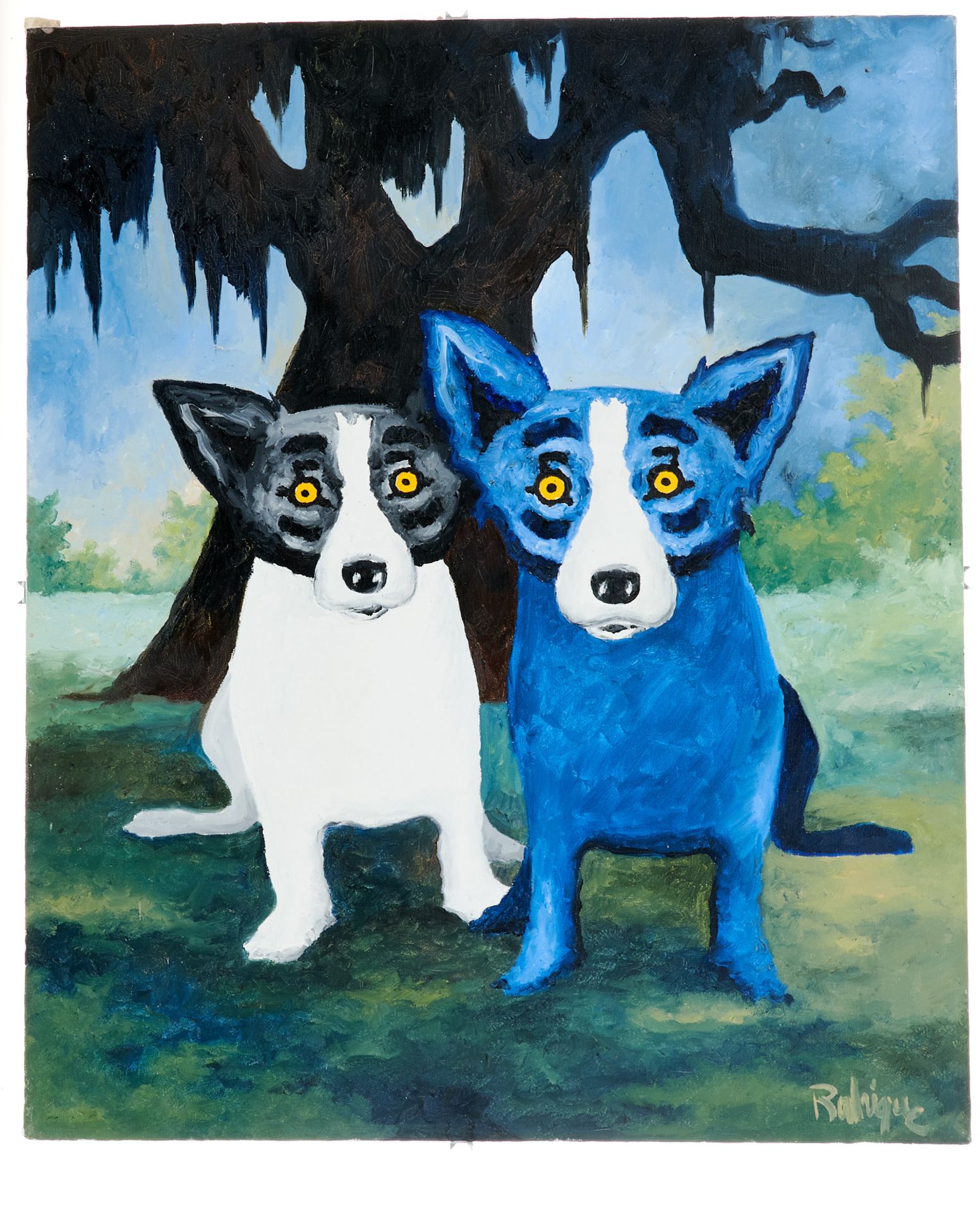 Rodrigue, George (New Iberia 1944-2013 Houston), Mirror Image. Öl auf Leinwand. Sign., nicht dat. (