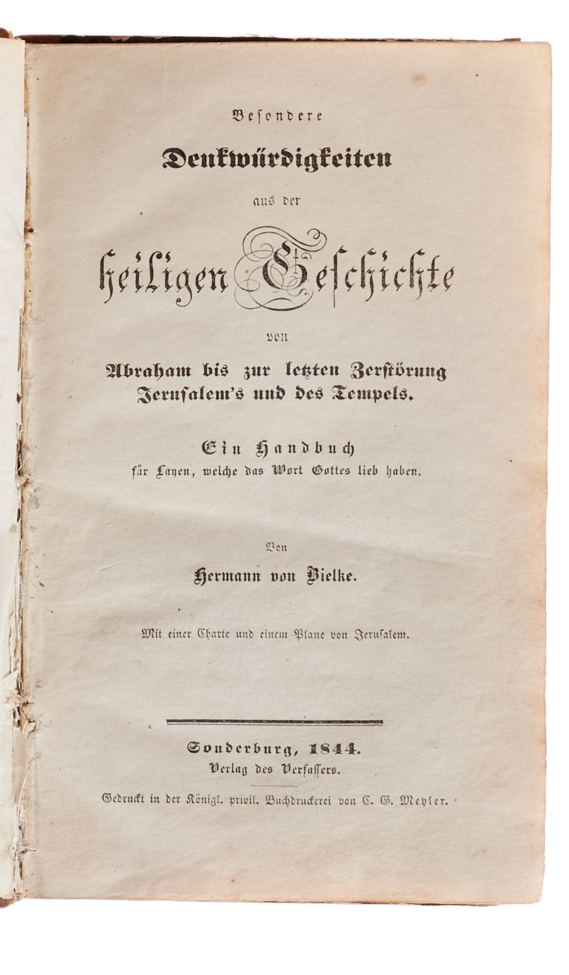 Palästina Bielke, H. von, Besondere Denkwürdigkeiten aus der heiligen Geschichte von Abraham bis zur - Image 2 of 2