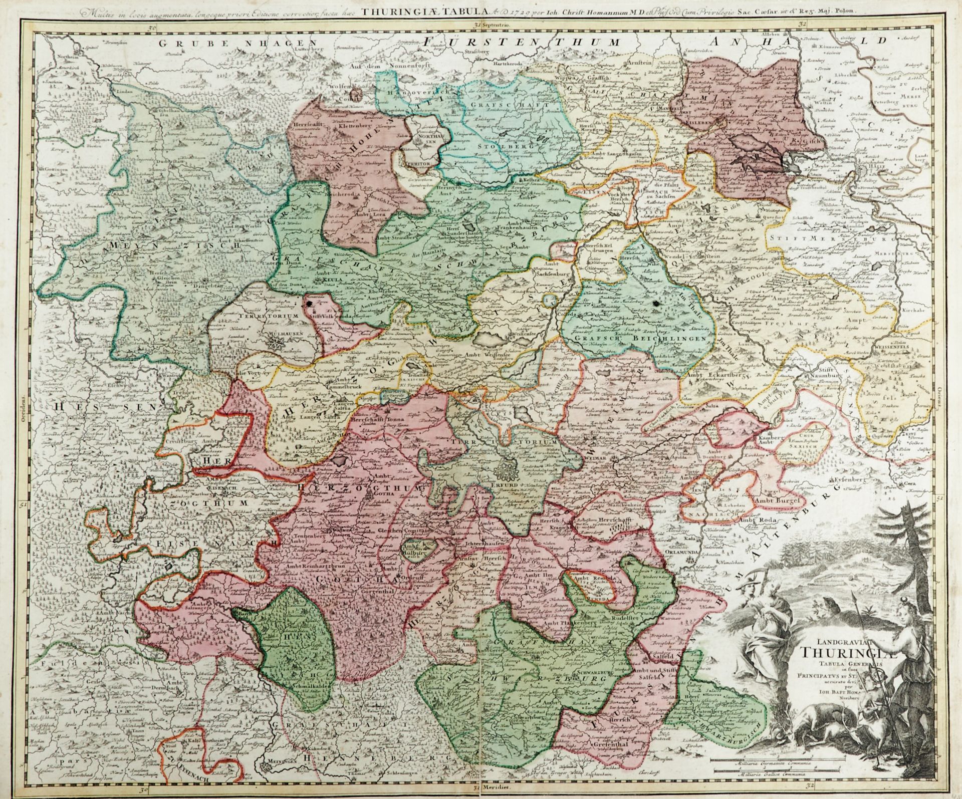 Sachsen Thüringen Konvolut - 12 Kupferstichkarten des 16. bis 18. Jhdts. von verschied. Stechern und - Bild 6 aus 8