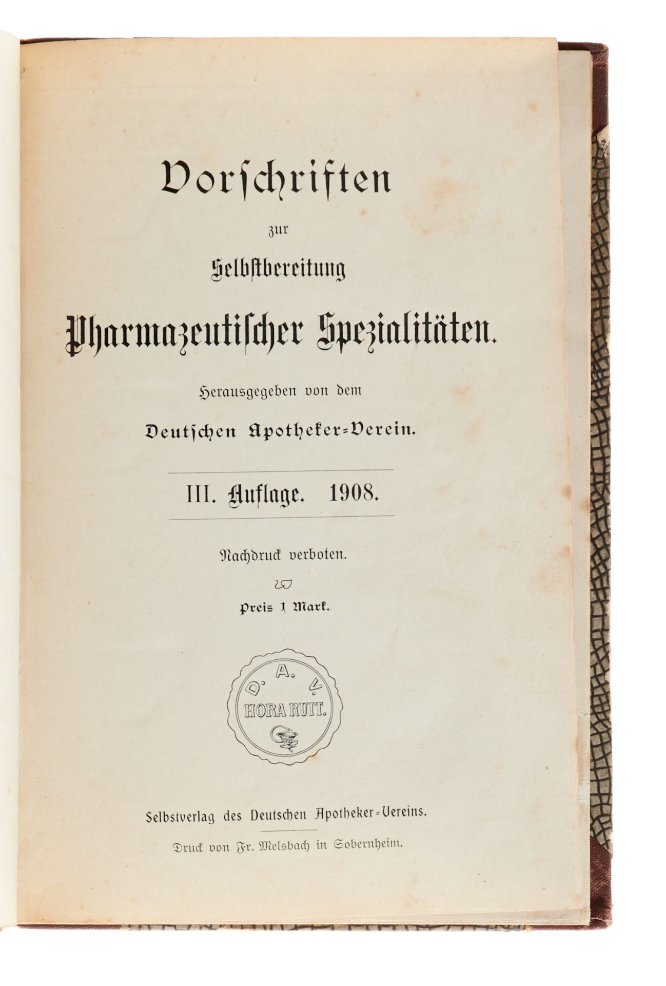 Pharmazie Konvolut - 5 pharmazeutische Werke. 1840-1930. Verschied. Formate. Verschied. Einbände - Bild 4 aus 6