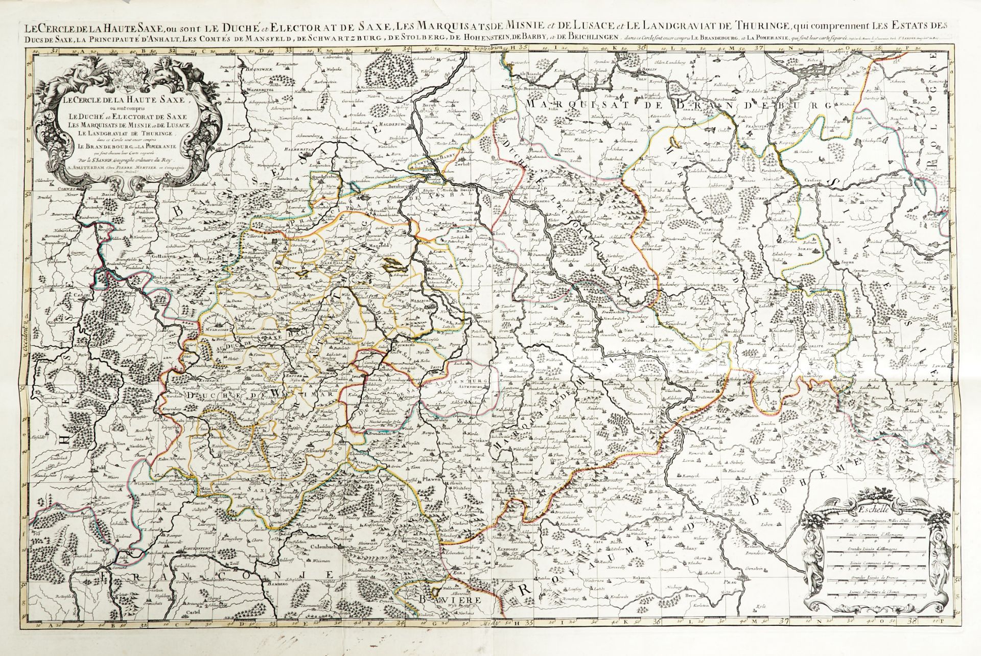 Sachsen Thüringen Konvolut - 12 Kupferstichkarten des 16. bis 18. Jhdts. von verschied. Stechern und - Bild 4 aus 8