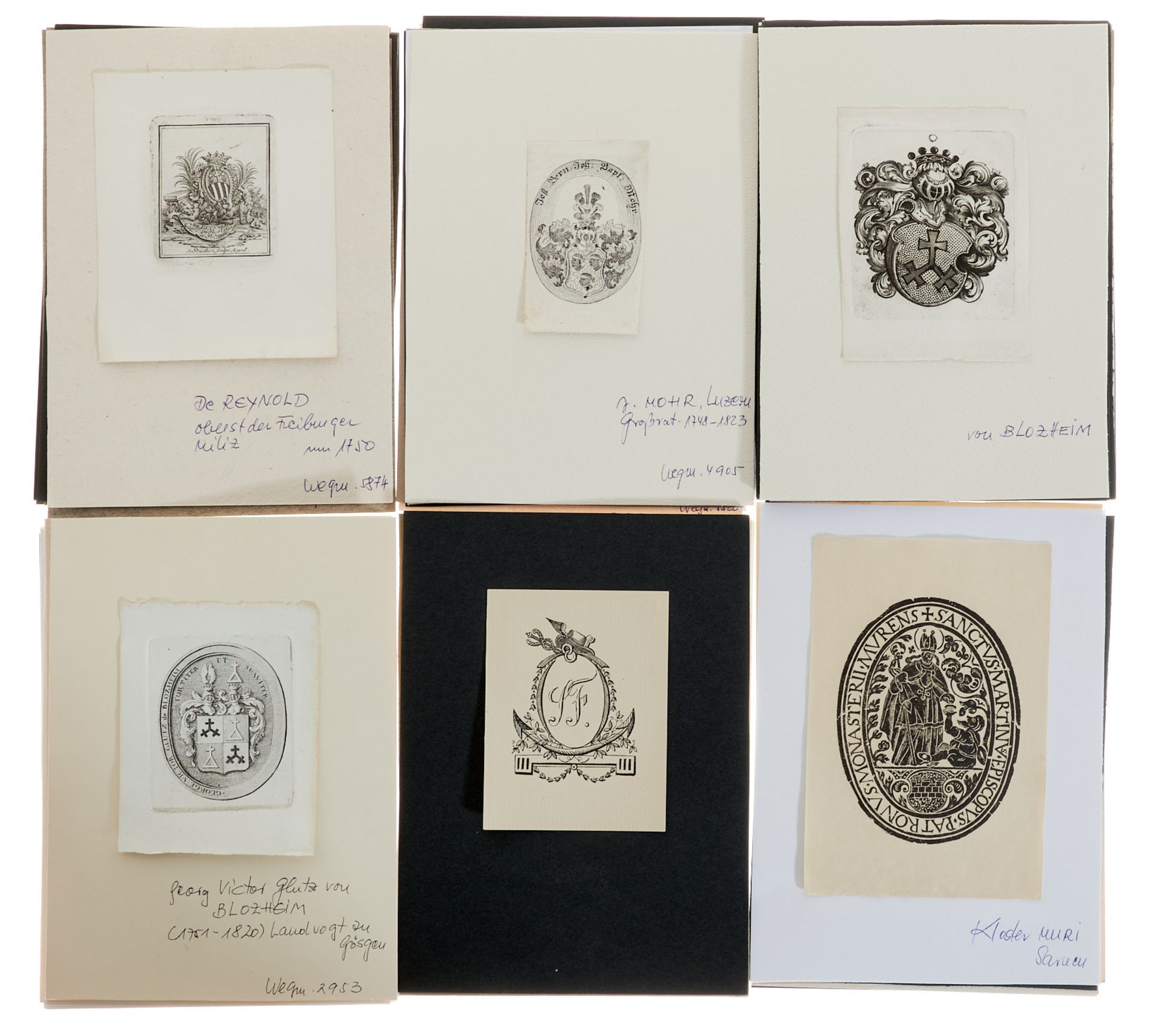 Exlibris Schweiz Sammlung - 60 Schweizer Bucheignerzeichen des 17. bis frühen 19. Jahrhunderts.