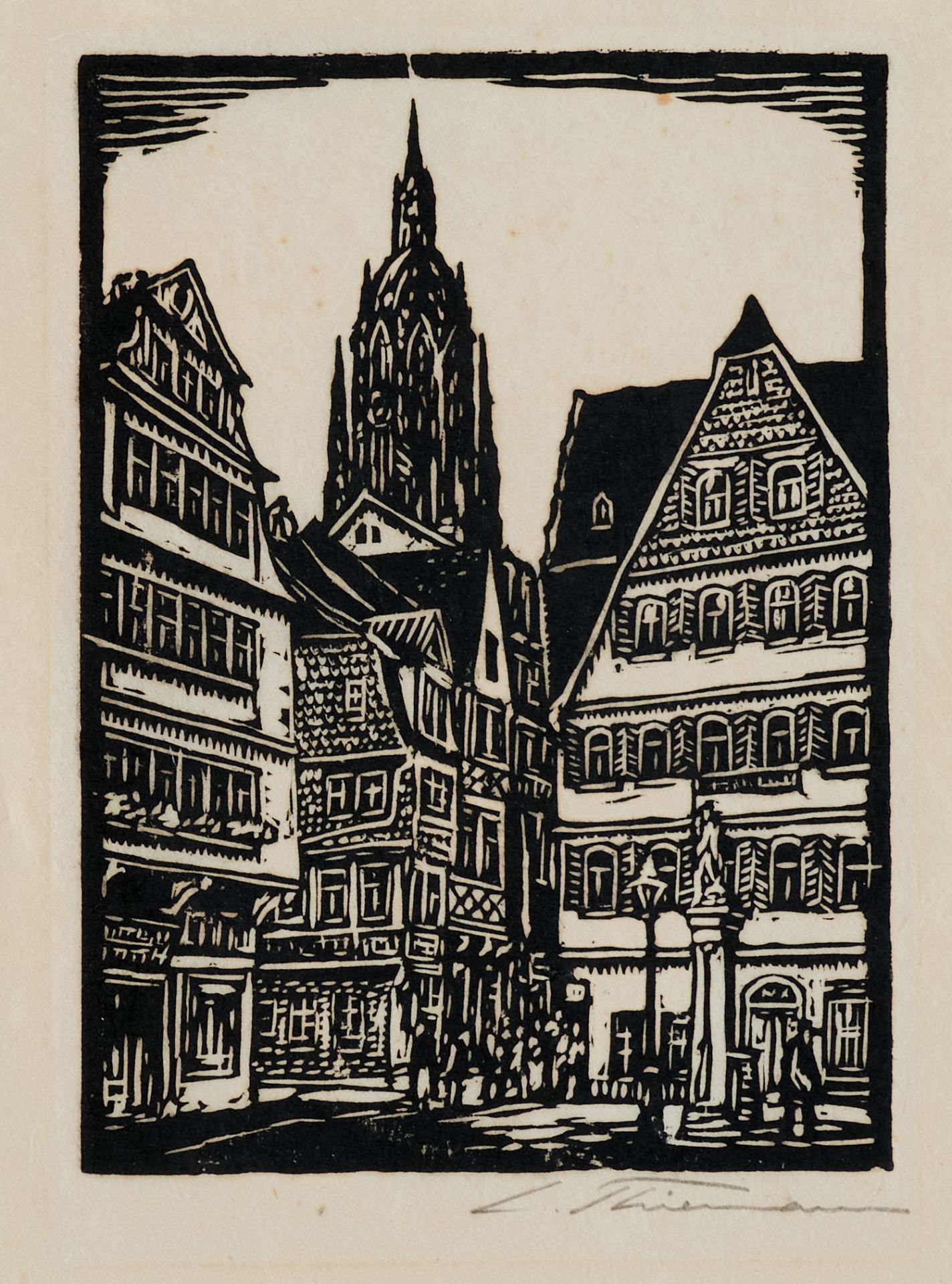 Thiemann, Carl Theodor (Karlsbad 1881-1966 Deutenhofen), St. Ulrich in Augsburg - Rothenburger Tor - Bild 2 aus 3