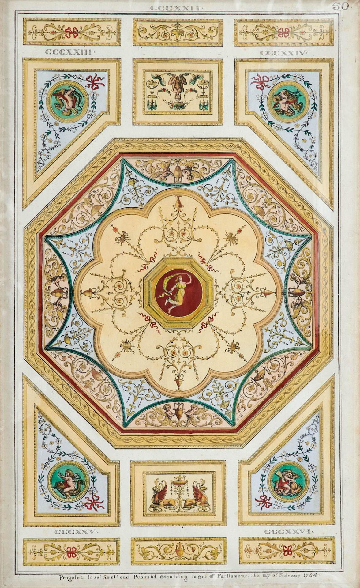 Ornamentik Pergolesi - 4 kolor. Kupferstiche von und nach M. Pergolesi aus "Designs for Various - Image 2 of 4