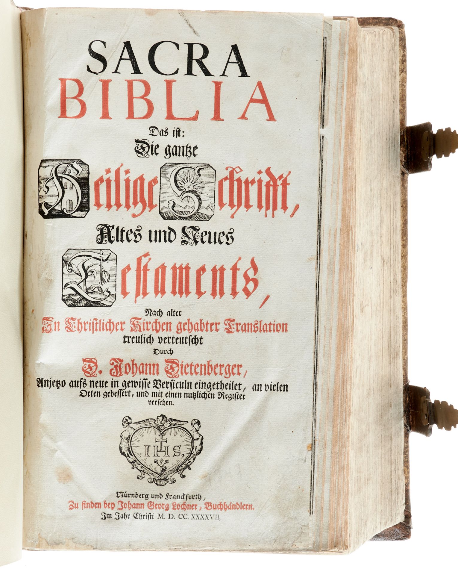 Biblia Germanica Sacra Biblia, Das ist: die gantze Heilige Schrifft. Altes und neues Testaments. - Bild 2 aus 6