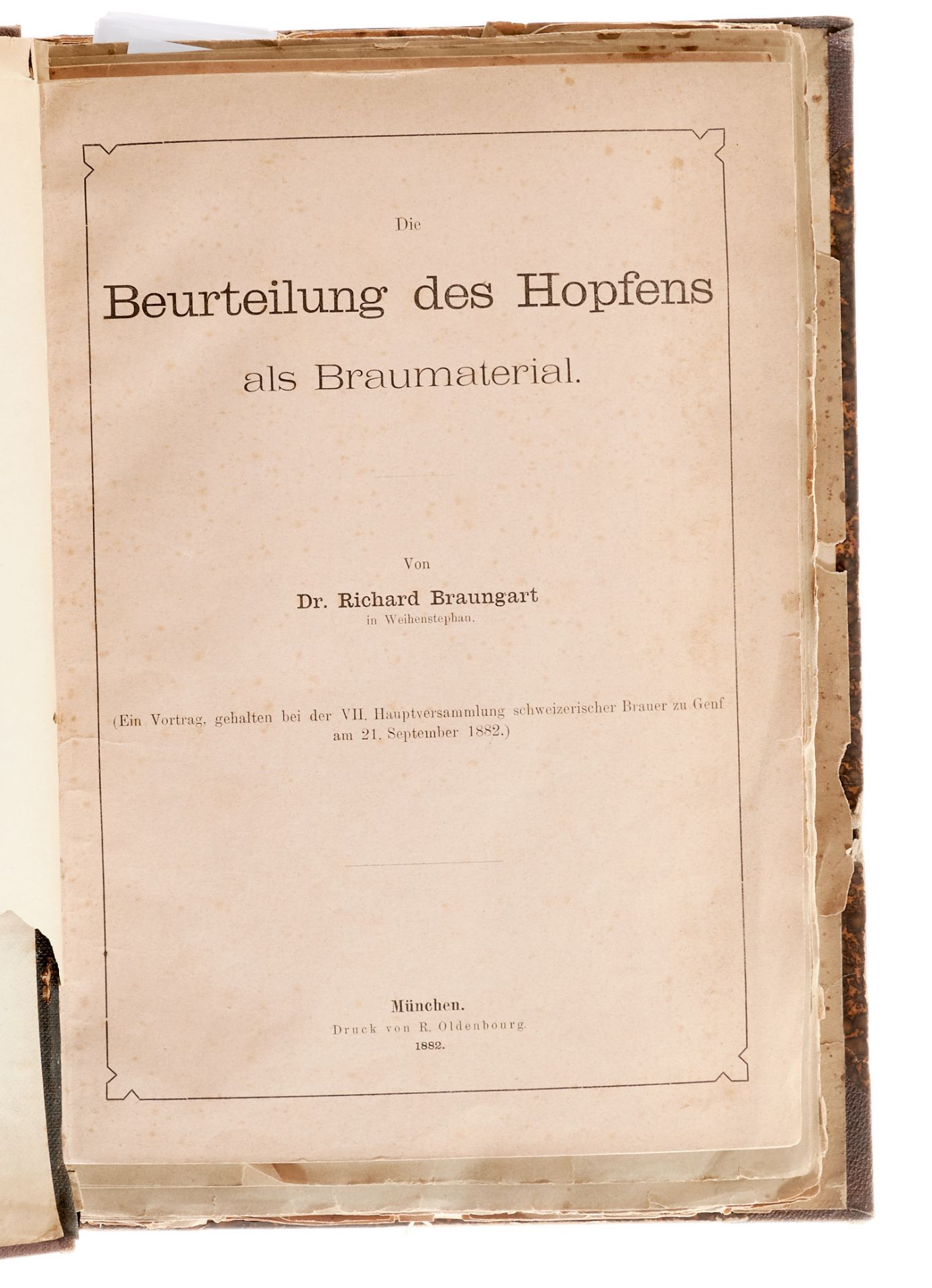 Brauwesen Bier Sammelband mit 18 Kleinschriften von Richard Braungart, meist Sonderdrucke oder - Image 2 of 17